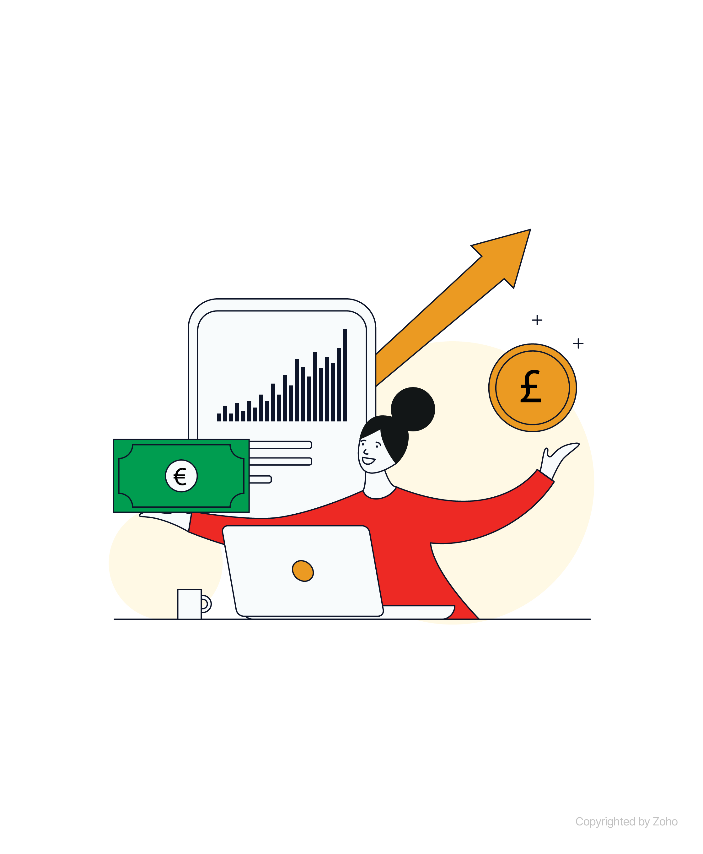 Business Illustration with girl